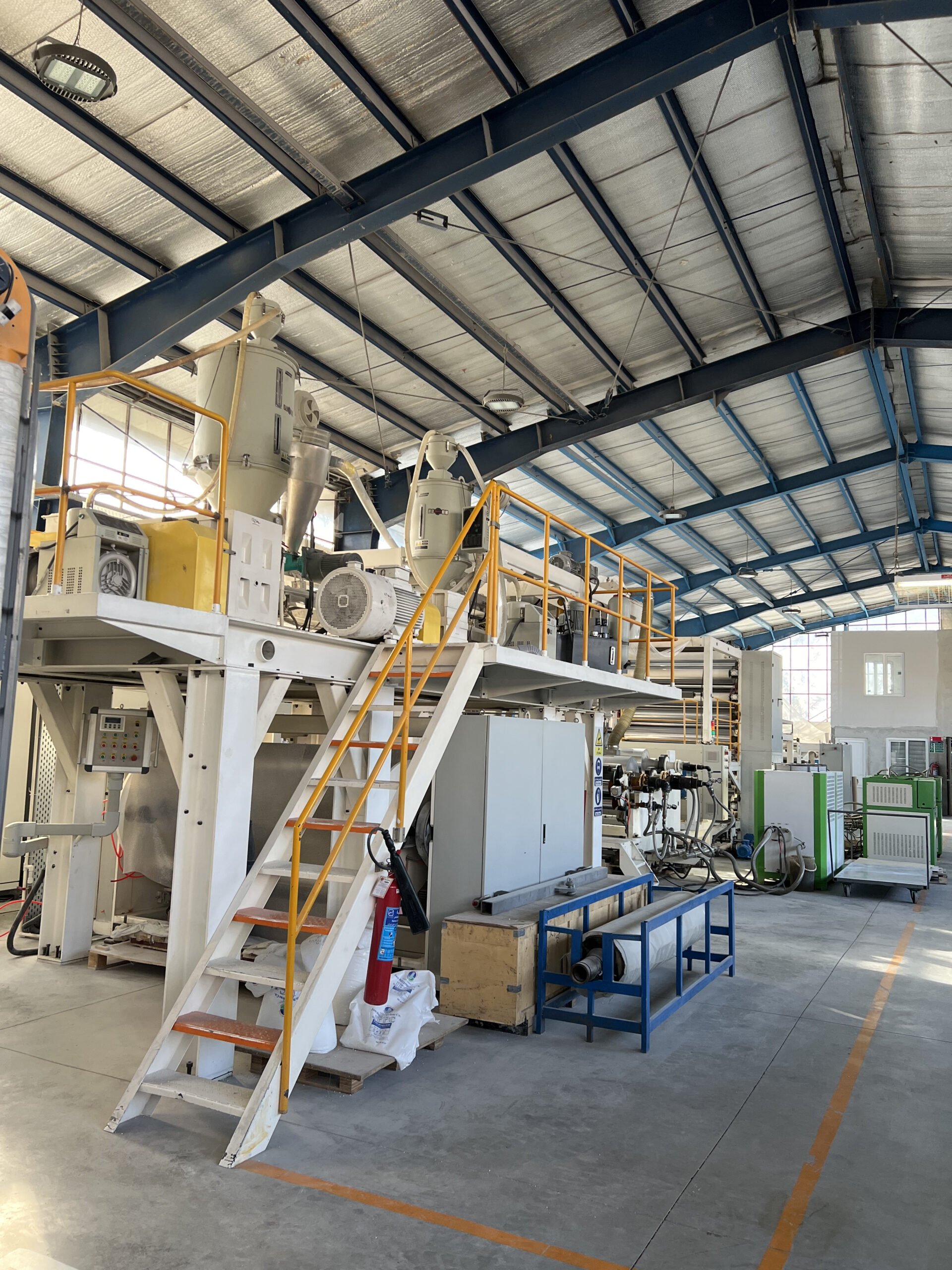 Synthetic paper production line